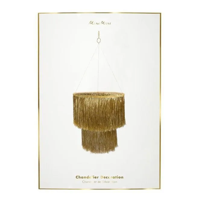 Tinsel Chandelier -- Gold