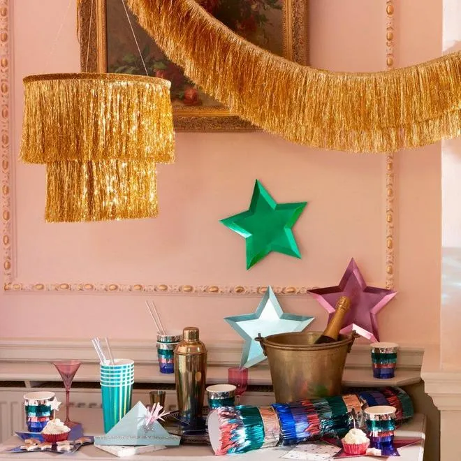 Tinsel Chandelier -- Gold