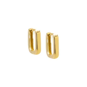 Tiny Solid Paperclip Huggie Earring 14K