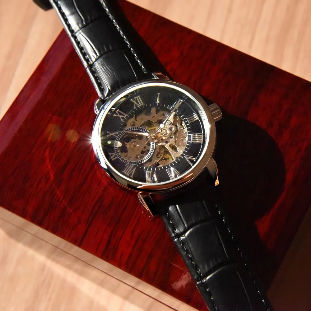 To My Soulmate | More Than Any Obstacle | Luxury Openface Men's Watch With Genuine Leather Band