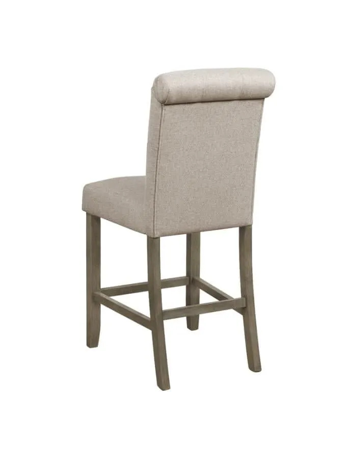 Tufted Back Counter Height Stools Beige And Rustic Brown (Set Of 2)