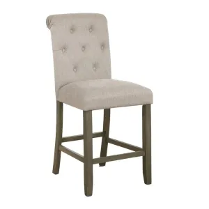 Tufted Back Counter Height Stools Beige And Rustic Brown (Set Of 2)