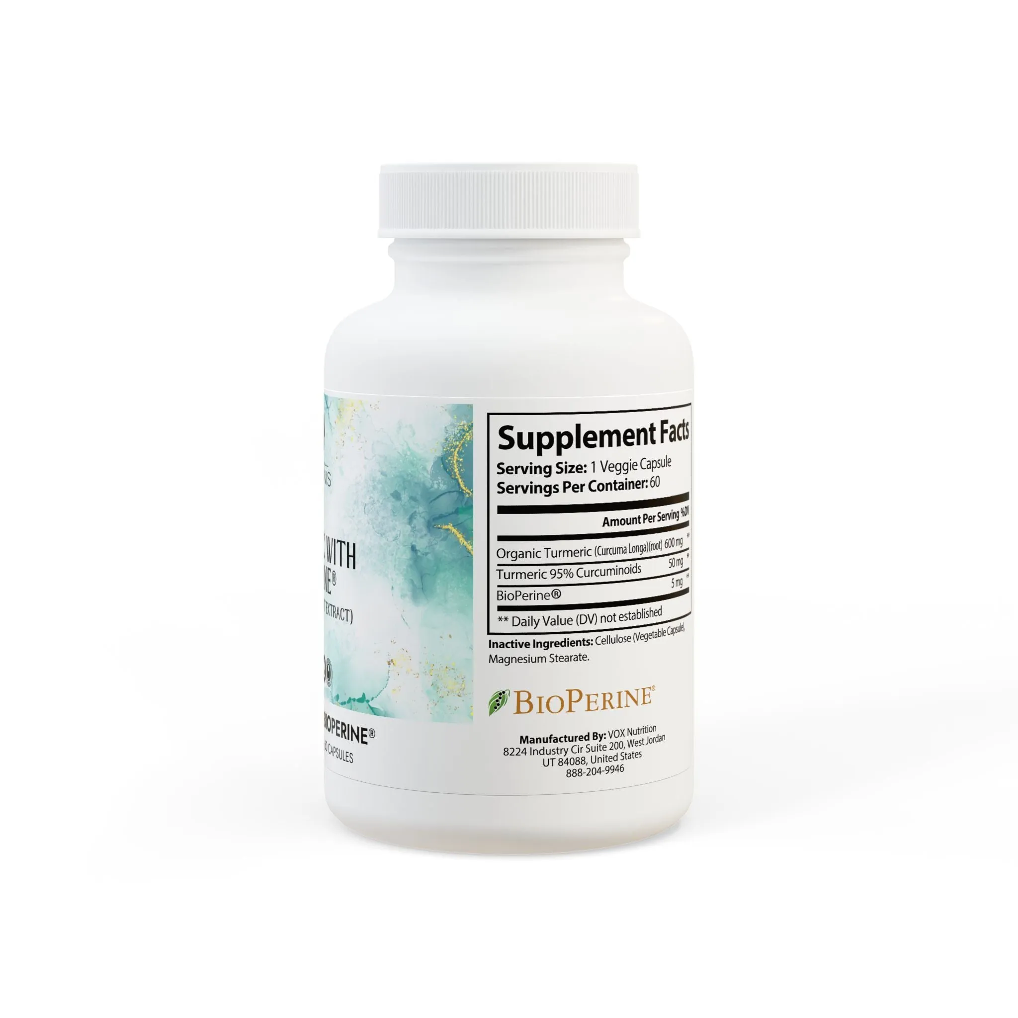 Turmeric with BioPerine® (Black Pepper Fruit Extract) Supplement (60 Capsules)