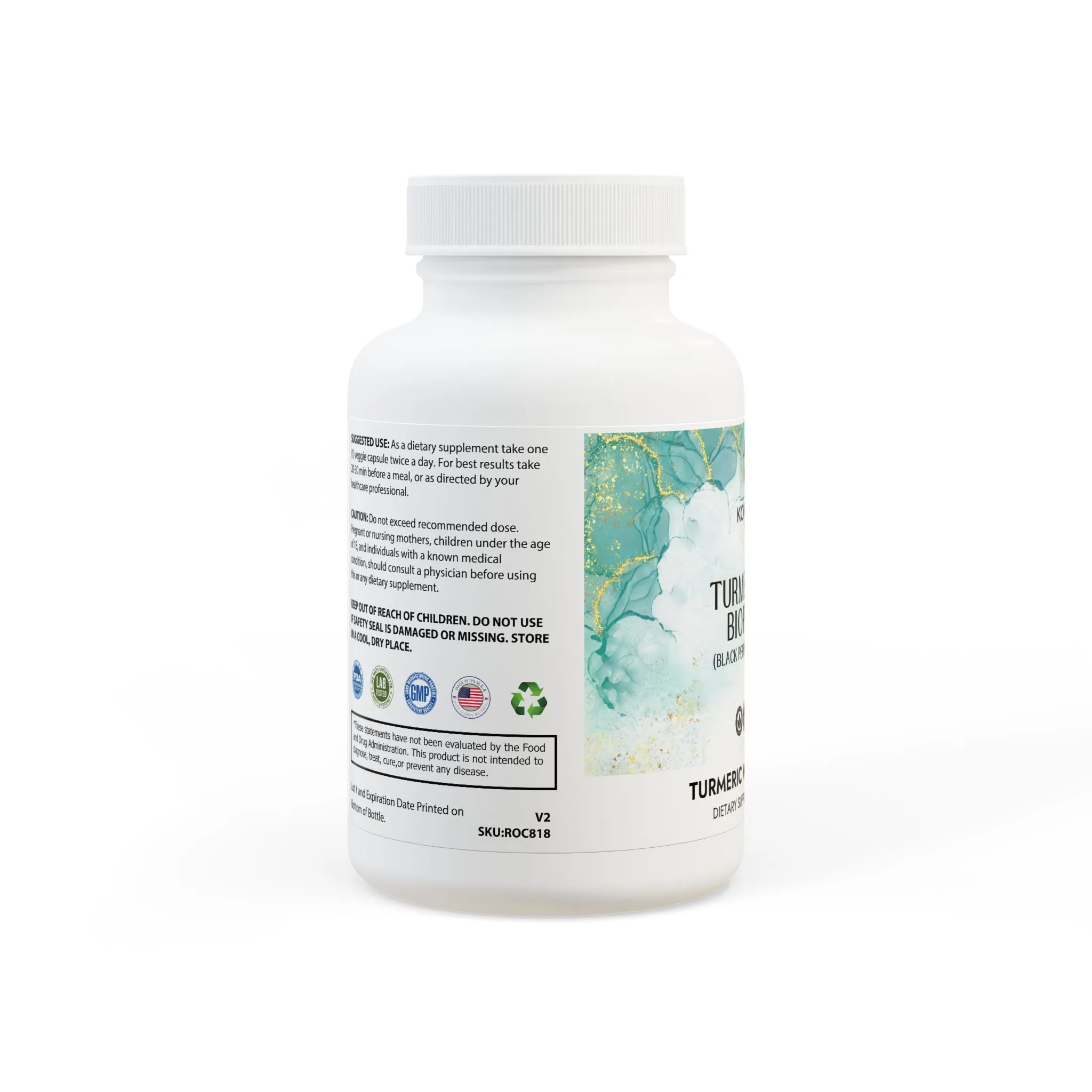 Turmeric with BioPerine® (Black Pepper Fruit Extract) Supplement (60 Capsules)