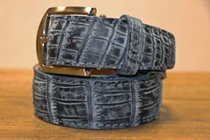 Two Tone Nile Crocodile Belt - Steel