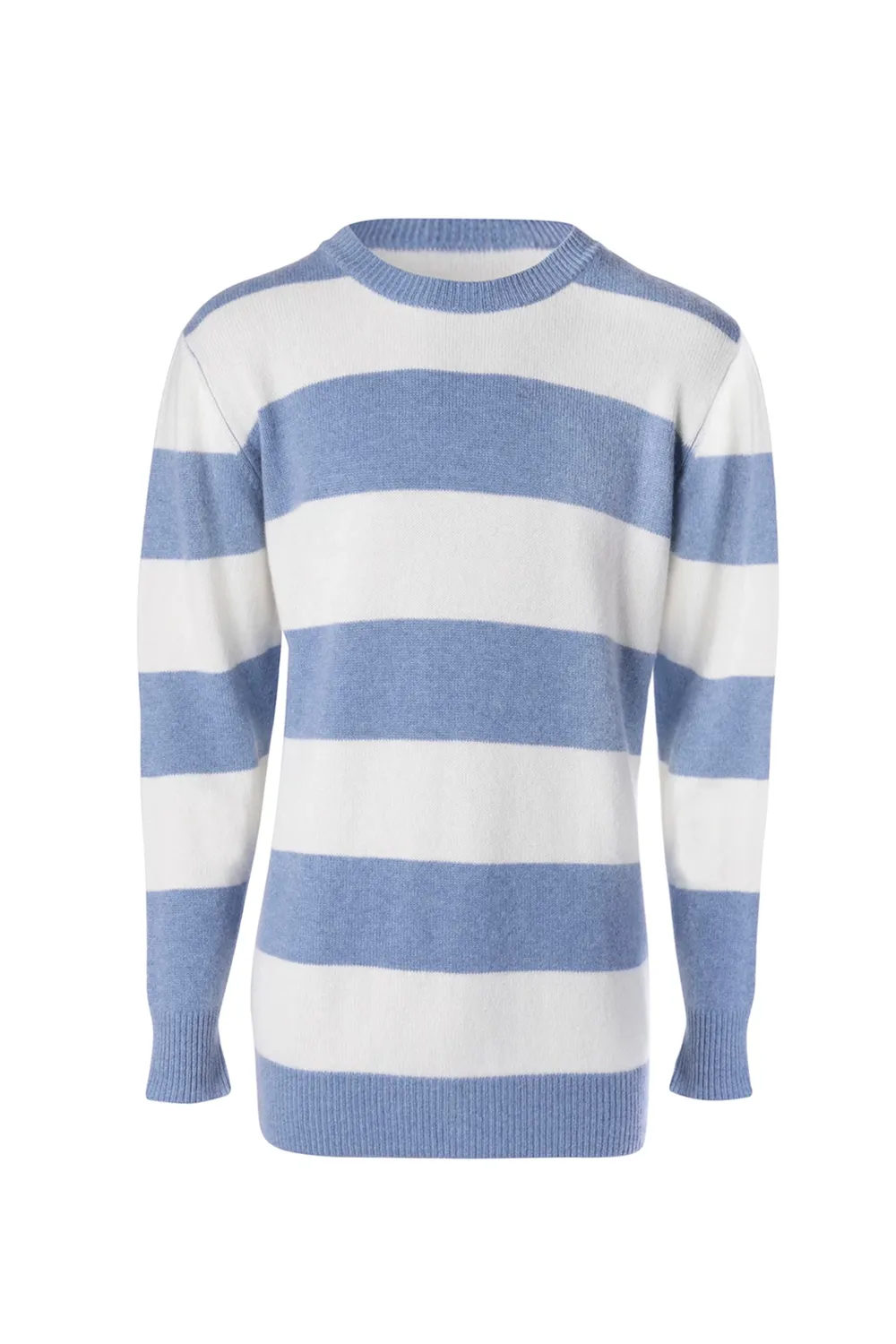Unisex Blue and White Cashmere Jumper