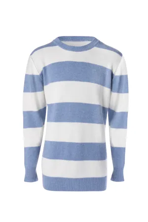 Unisex Blue and White Cashmere Jumper