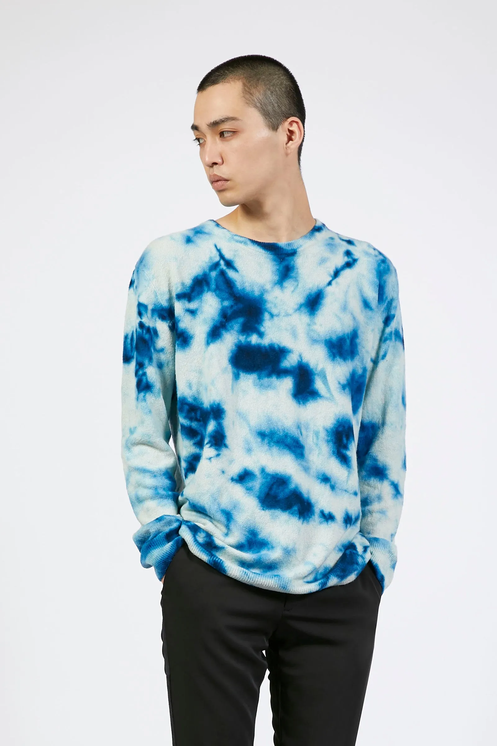 Unisex Blue Tie Dye Cashmere Jumper