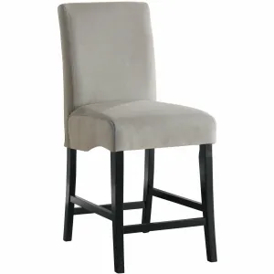 Upholstered Counter Height Stools in Grey (Set of 2)