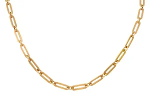Victorian Austrian-Hungarian 14 Karat Rose Gold Chain Link Lariat Necklace