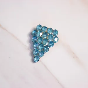 Vintage Art Deco Light Blue Rhinestone Dress Clip
