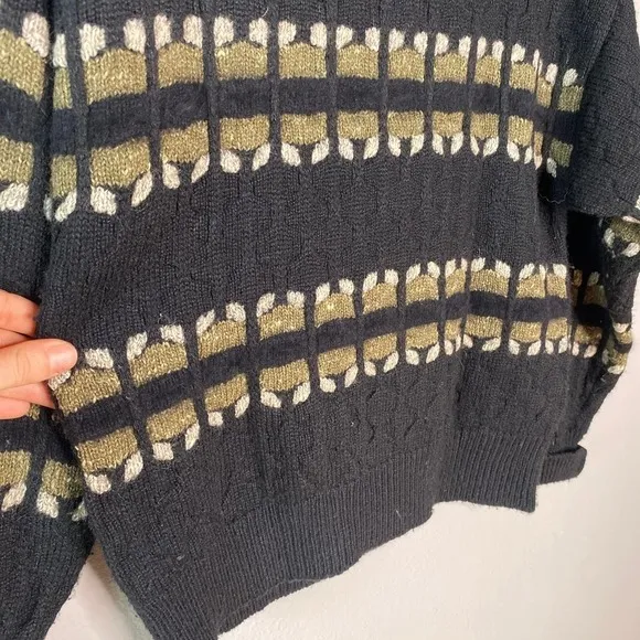 VINTAGE Cable Knit Italian Sweater Wool Cashmere Small