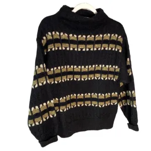 VINTAGE Cable Knit Italian Sweater Wool Cashmere Small