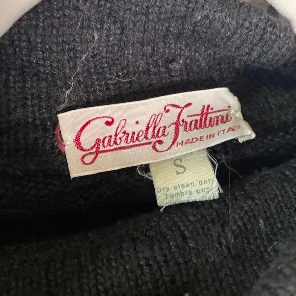 VINTAGE Cable Knit Italian Sweater Wool Cashmere Small