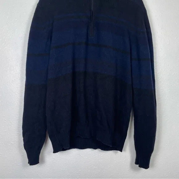 VTG Banana Republic Striped 1/4 zip made of Lamb's Wool and Cashmere Blend Sz. L