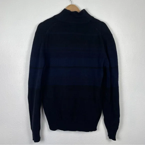 VTG Banana Republic Striped 1/4 zip made of Lamb's Wool and Cashmere Blend Sz. L
