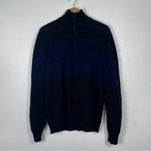 VTG Banana Republic Striped 1/4 zip made of Lamb's Wool and Cashmere Blend Sz. L