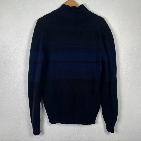 VTG Banana Republic Striped 1/4 zip made of Lamb's Wool and Cashmere Blend Sz. L