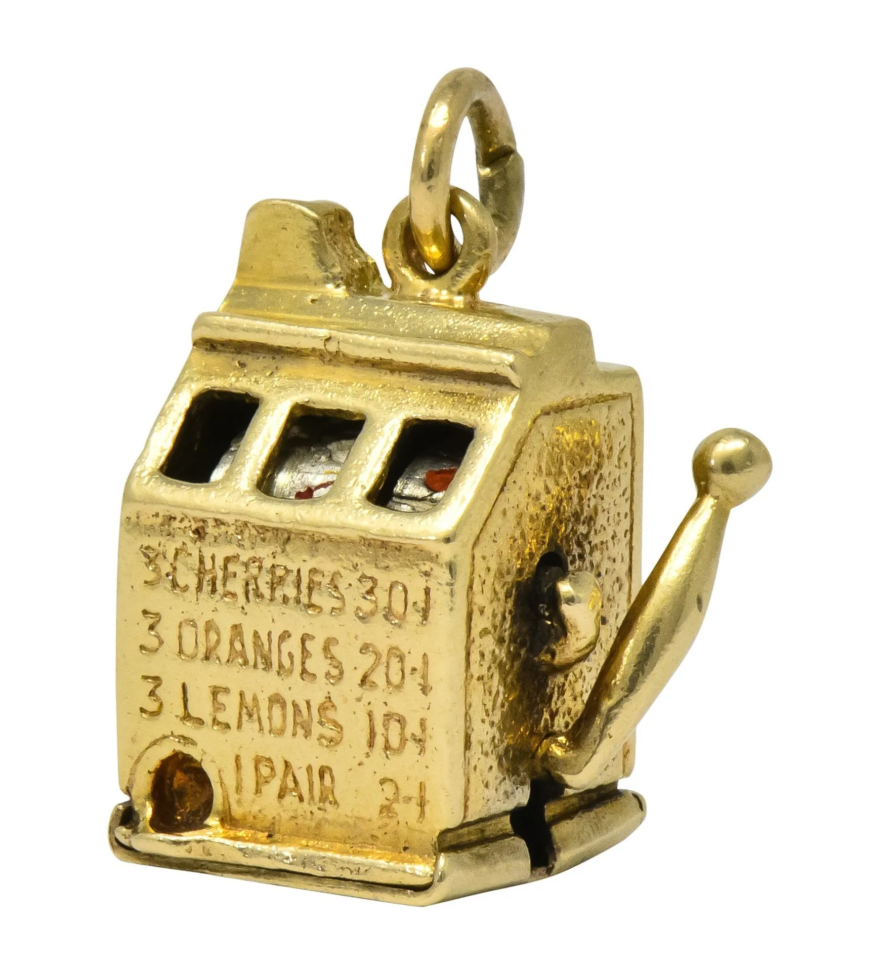 Walter Lampl Articulated Art Deco 14 Karat Gold Slot Machine Charm