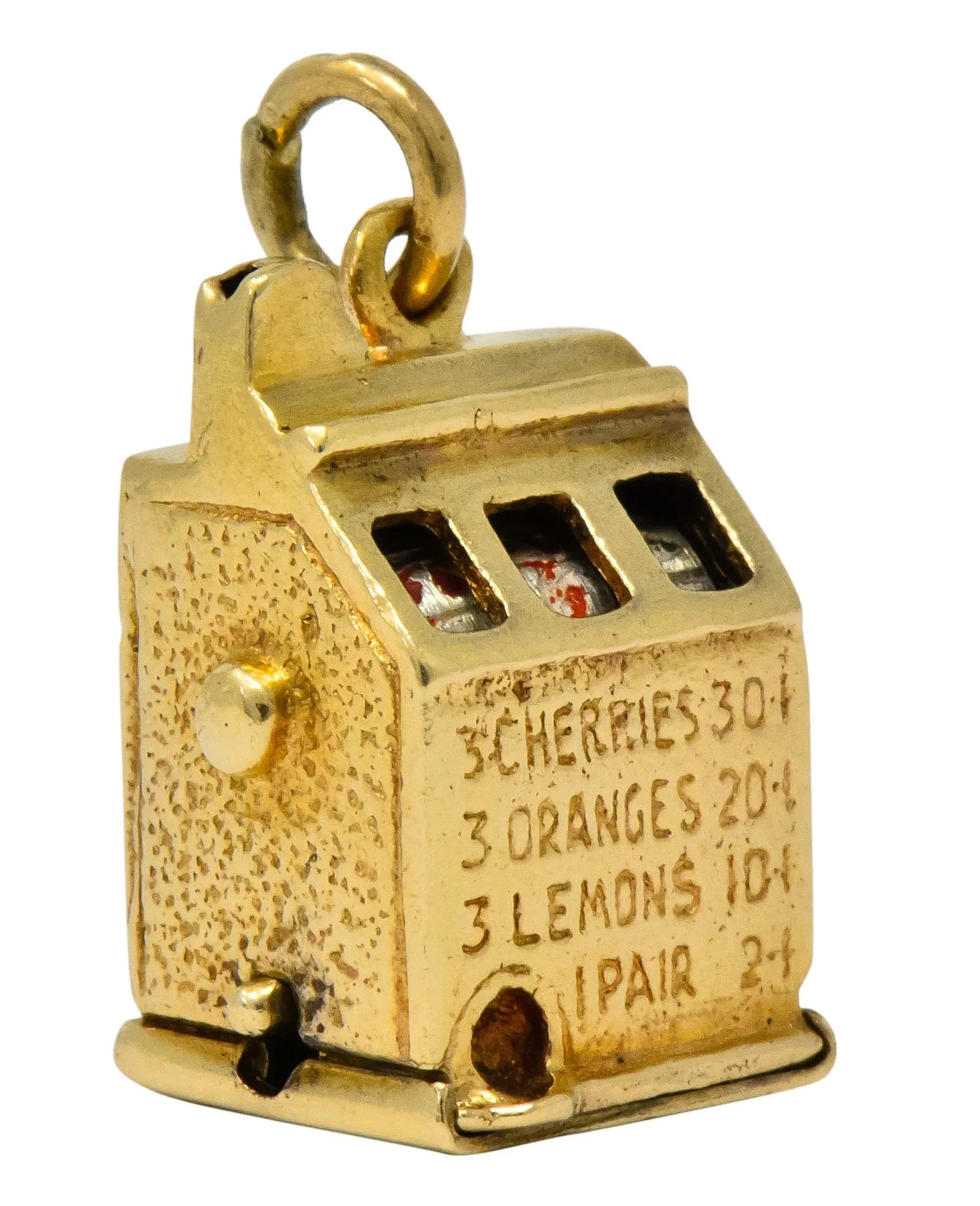 Walter Lampl Articulated Art Deco 14 Karat Gold Slot Machine Charm
