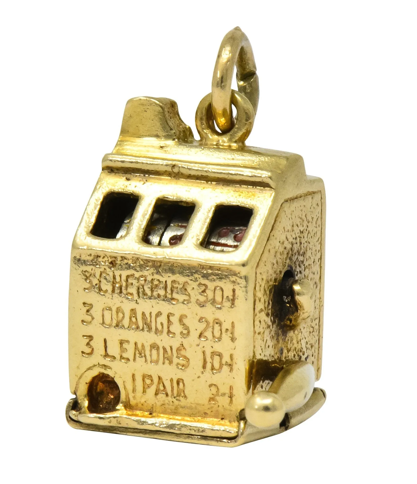 Walter Lampl Articulated Art Deco 14 Karat Gold Slot Machine Charm