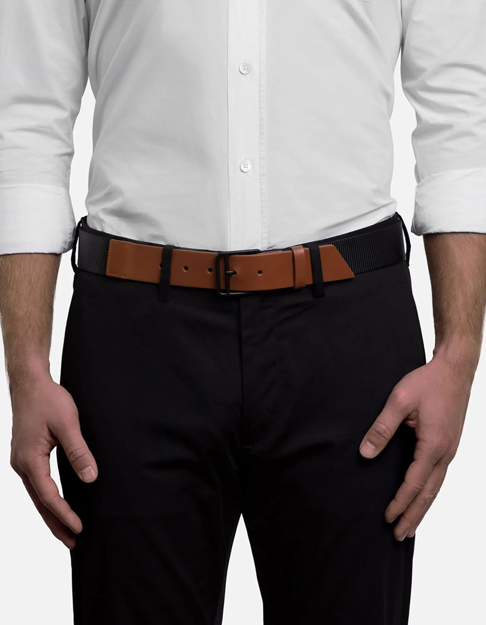 Webbing Belt, Black/Brown