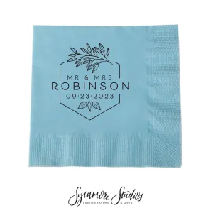 Wedding Napkin #203 - Botanical Hexagon