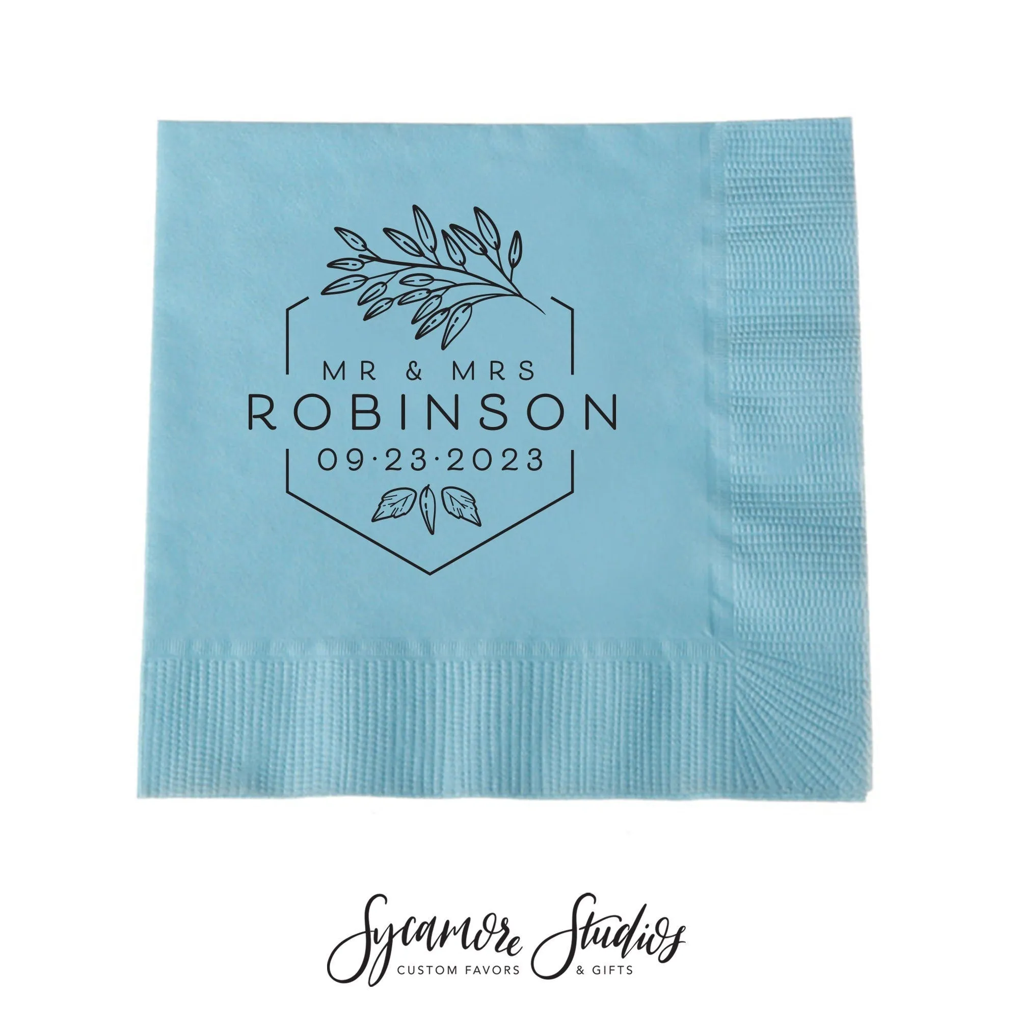 Wedding Napkin #203 - Botanical Hexagon