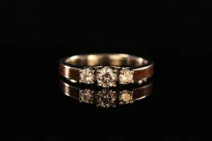 WHISKEY BARREL WOOD 3 STONE ENGAGEMENT RING
