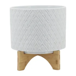 WHITE DIAMONDS PLANTER W/STAND