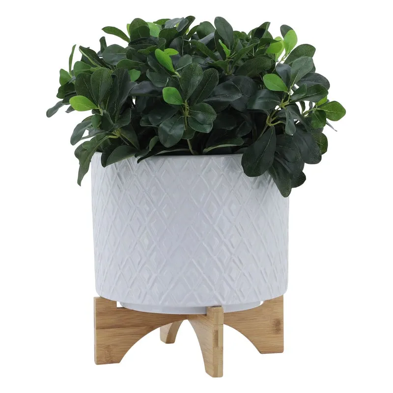 WHITE DIAMONDS PLANTER W/STAND
