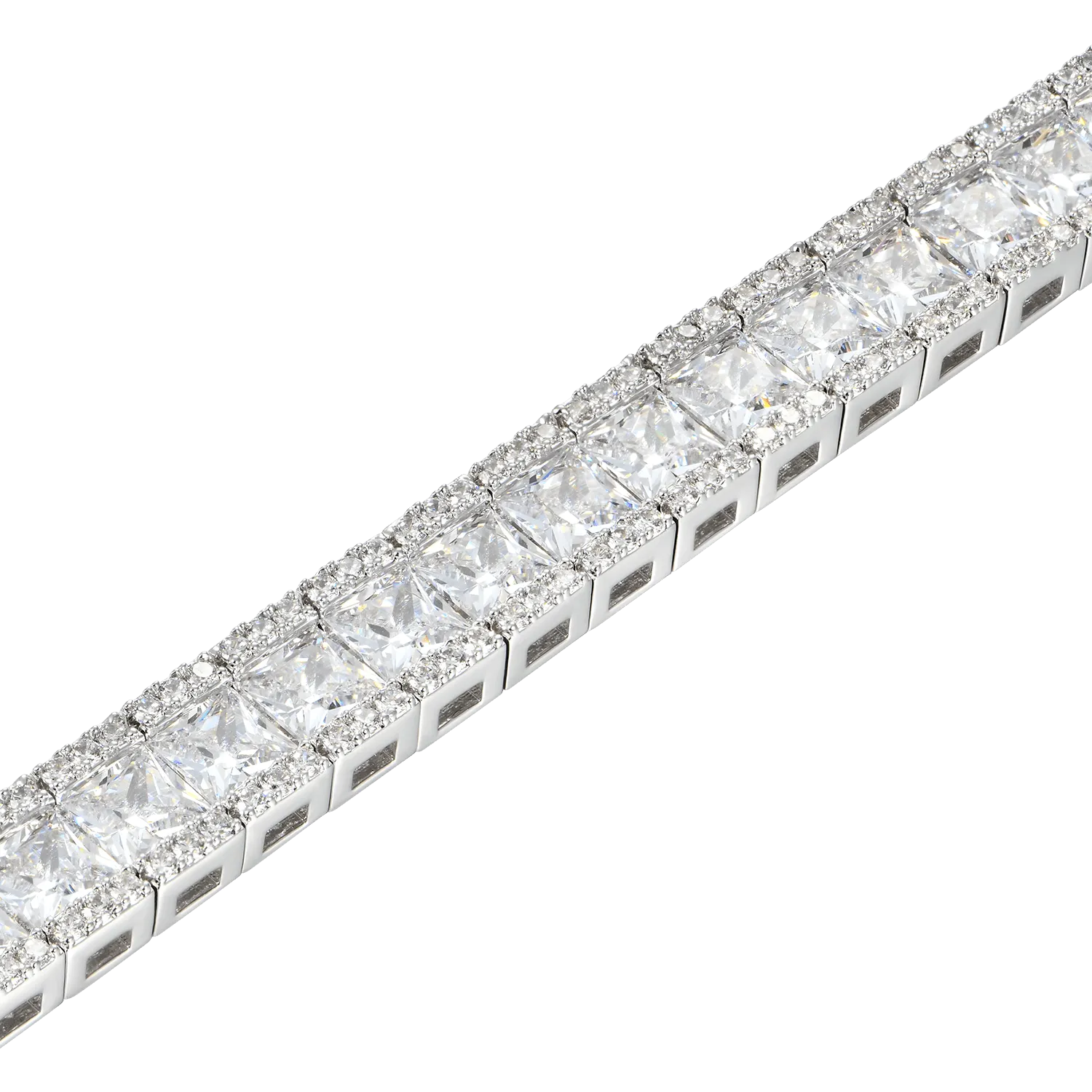 White Gold Mosaic Tennis Bracelet - 8mm