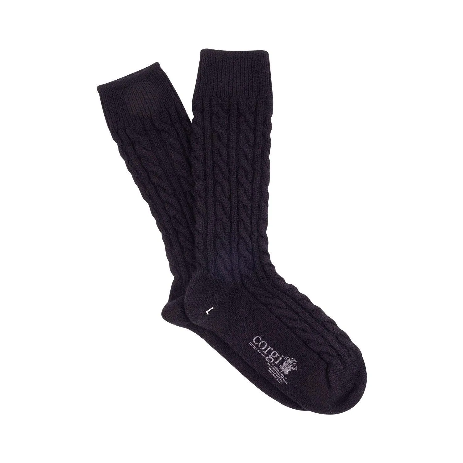 Women's Handmade Cable Pure Cashmere Socks