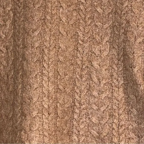 Women's J. Crew Tan Cashmere Cable Knit Sweater
