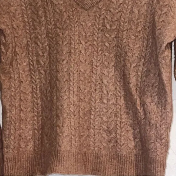 Women's J. Crew Tan Cashmere Cable Knit Sweater