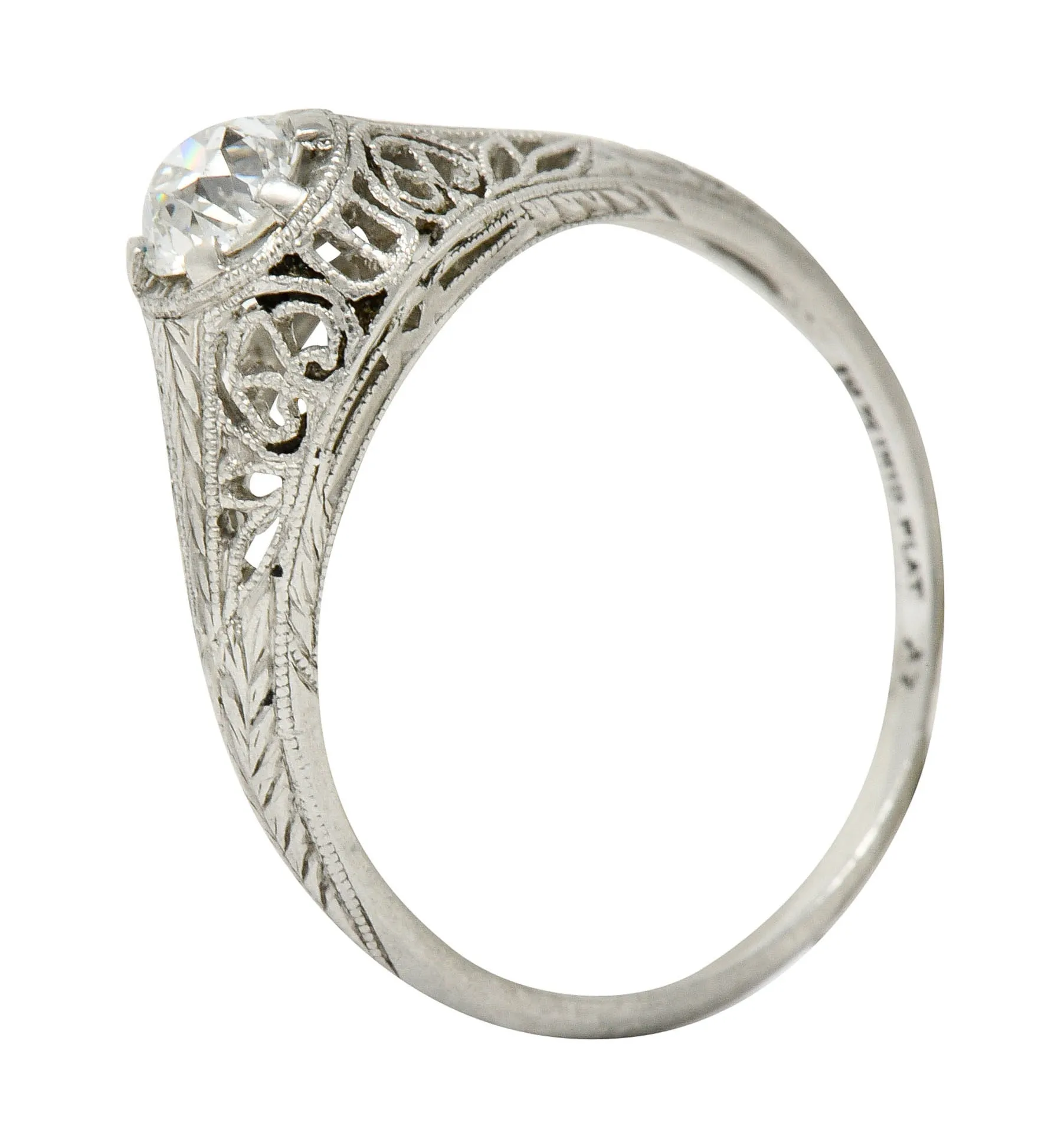 W.W. Fulmer & Co. 0.35 CTW Diamond Platinum Filigree Engagement Ring