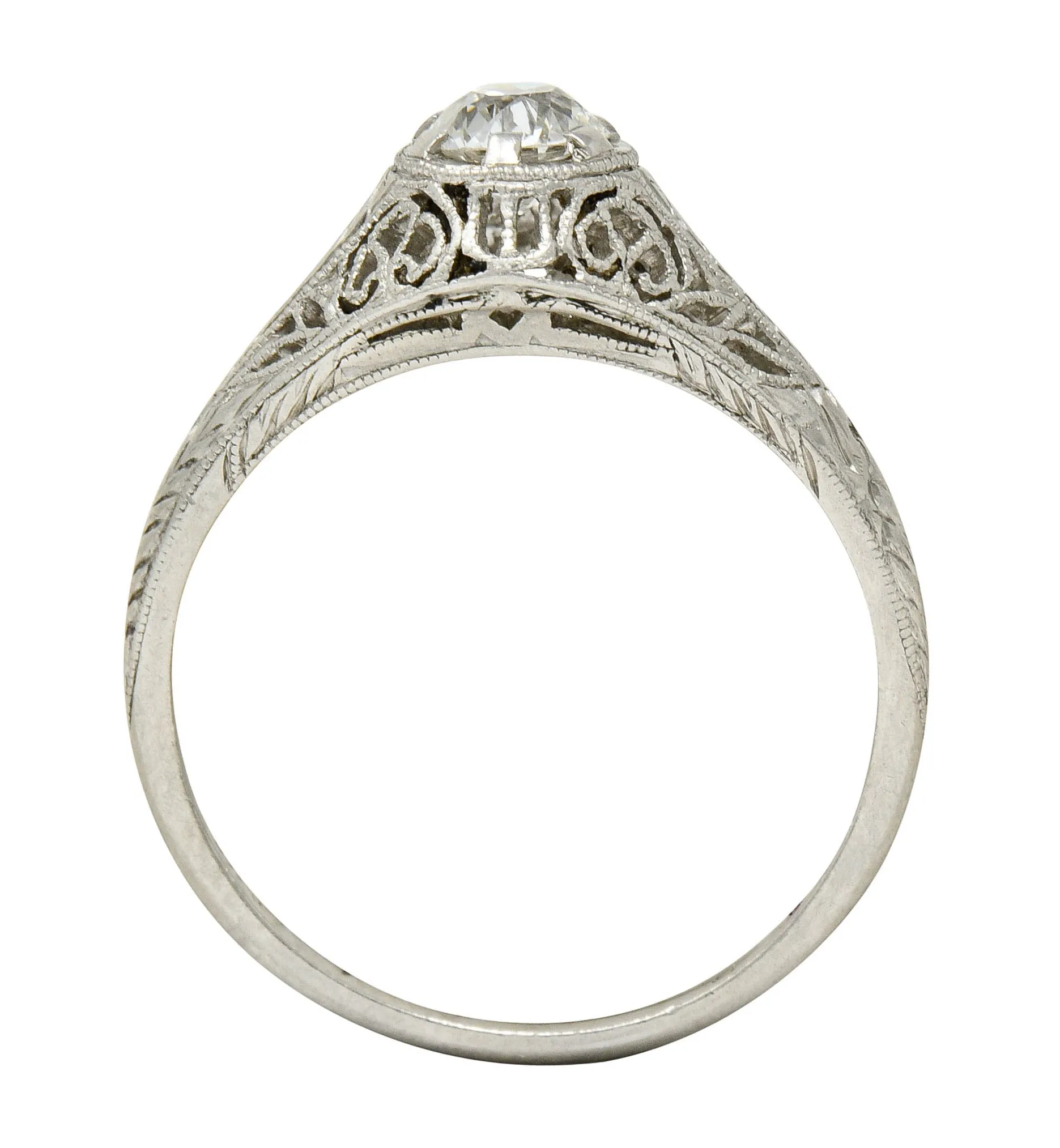 W.W. Fulmer & Co. 0.35 CTW Diamond Platinum Filigree Engagement Ring