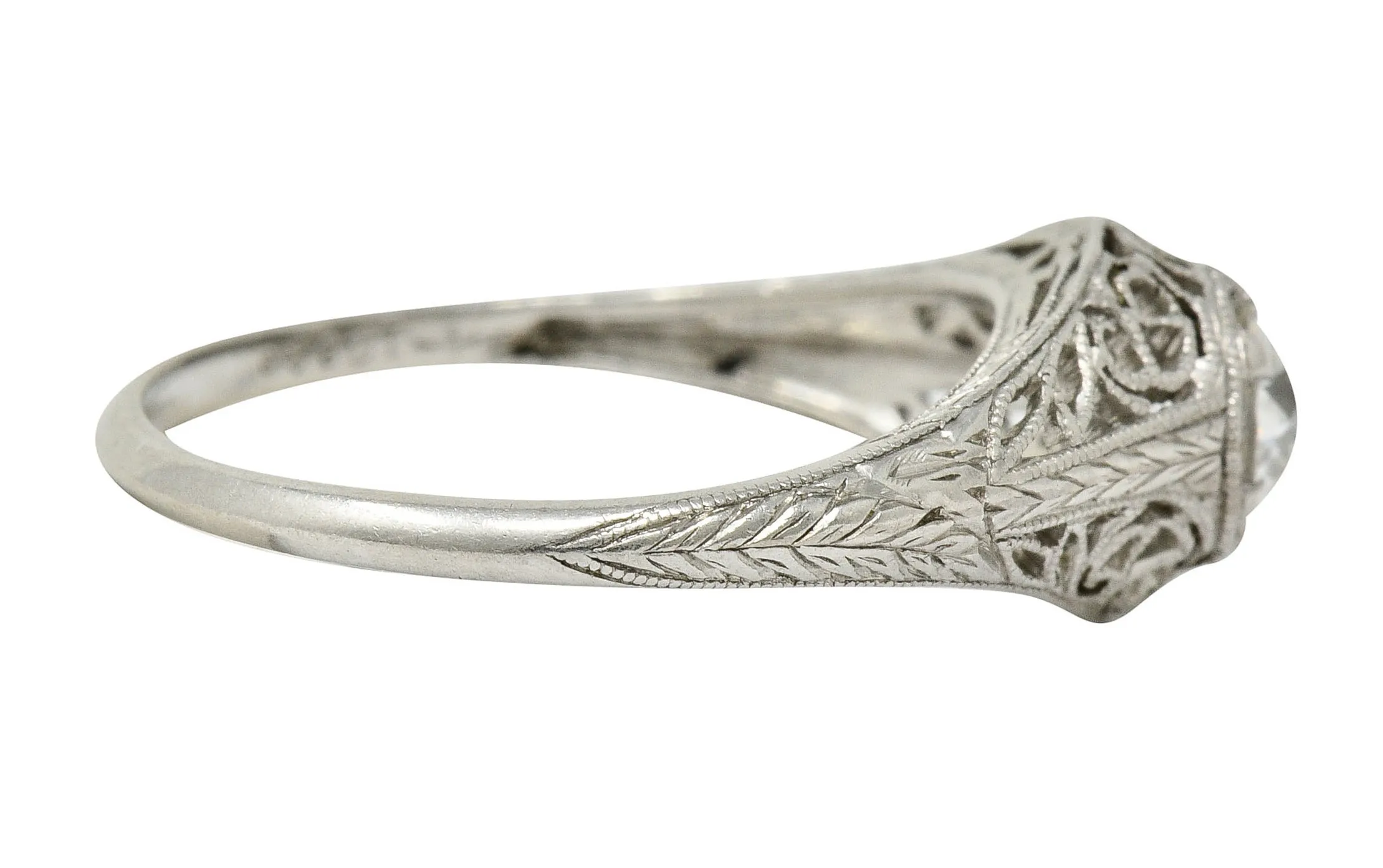 W.W. Fulmer & Co. 0.35 CTW Diamond Platinum Filigree Engagement Ring