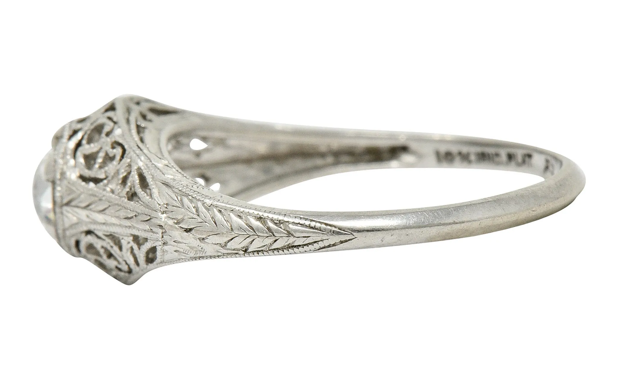 W.W. Fulmer & Co. 0.35 CTW Diamond Platinum Filigree Engagement Ring