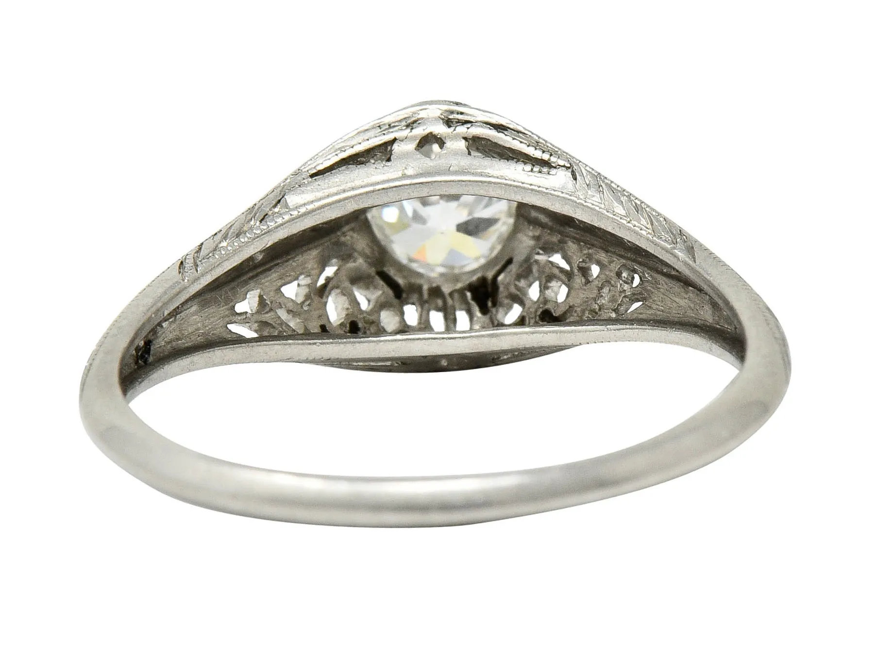 W.W. Fulmer & Co. 0.35 CTW Diamond Platinum Filigree Engagement Ring