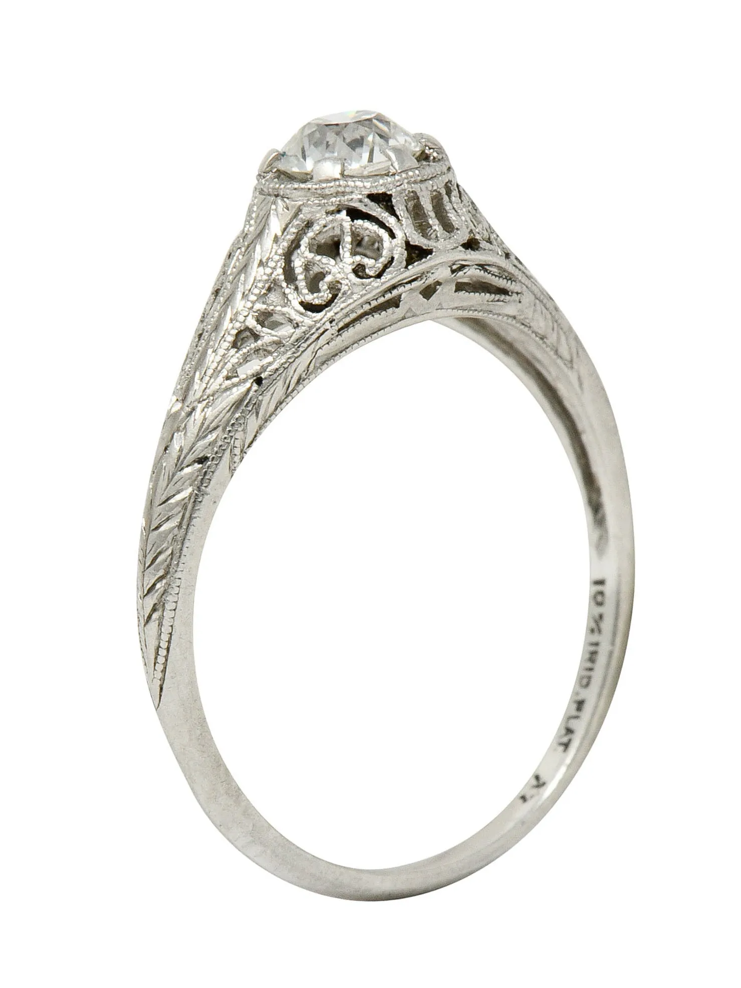 W.W. Fulmer & Co. 0.35 CTW Diamond Platinum Filigree Engagement Ring