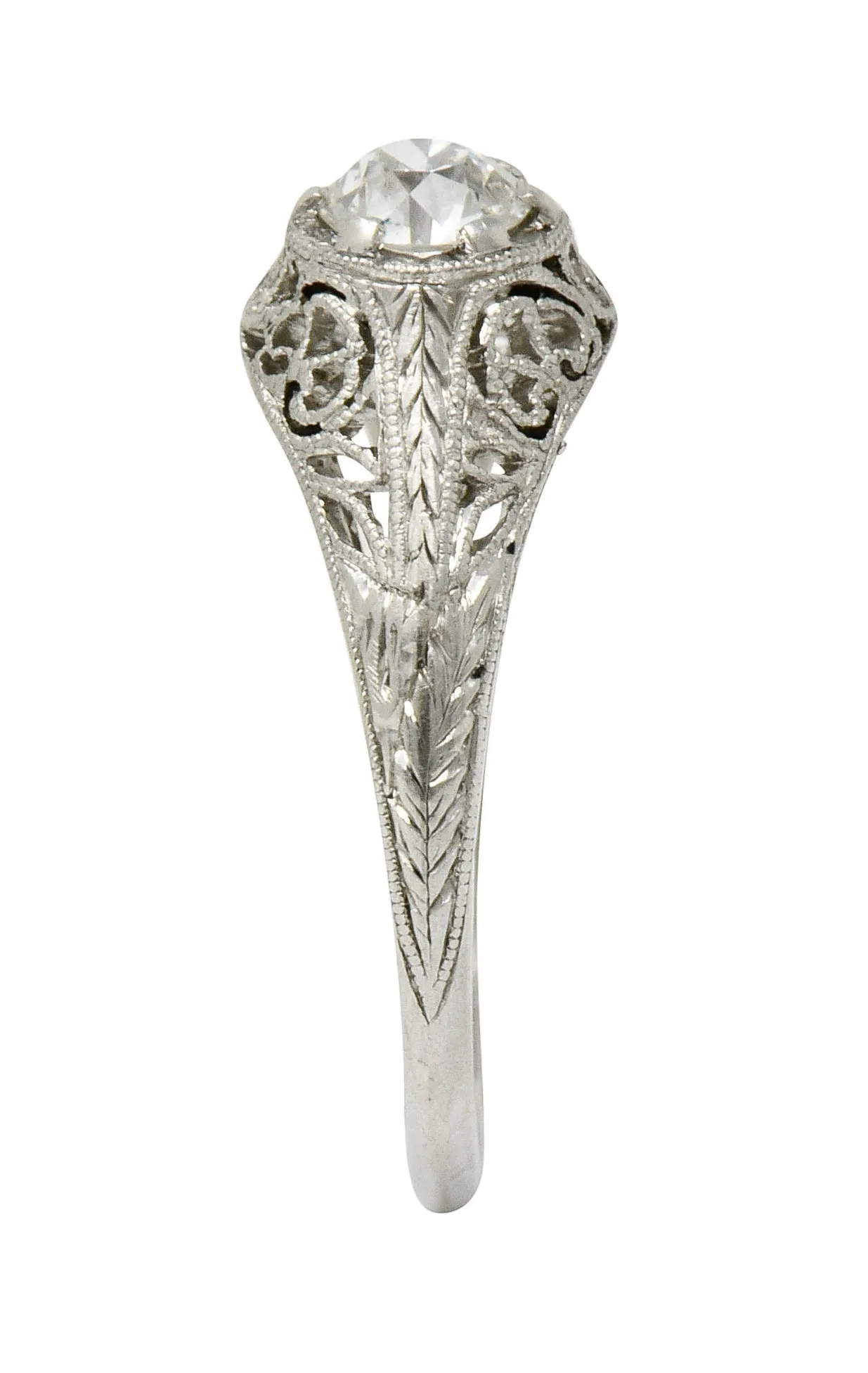 W.W. Fulmer & Co. 0.35 CTW Diamond Platinum Filigree Engagement Ring