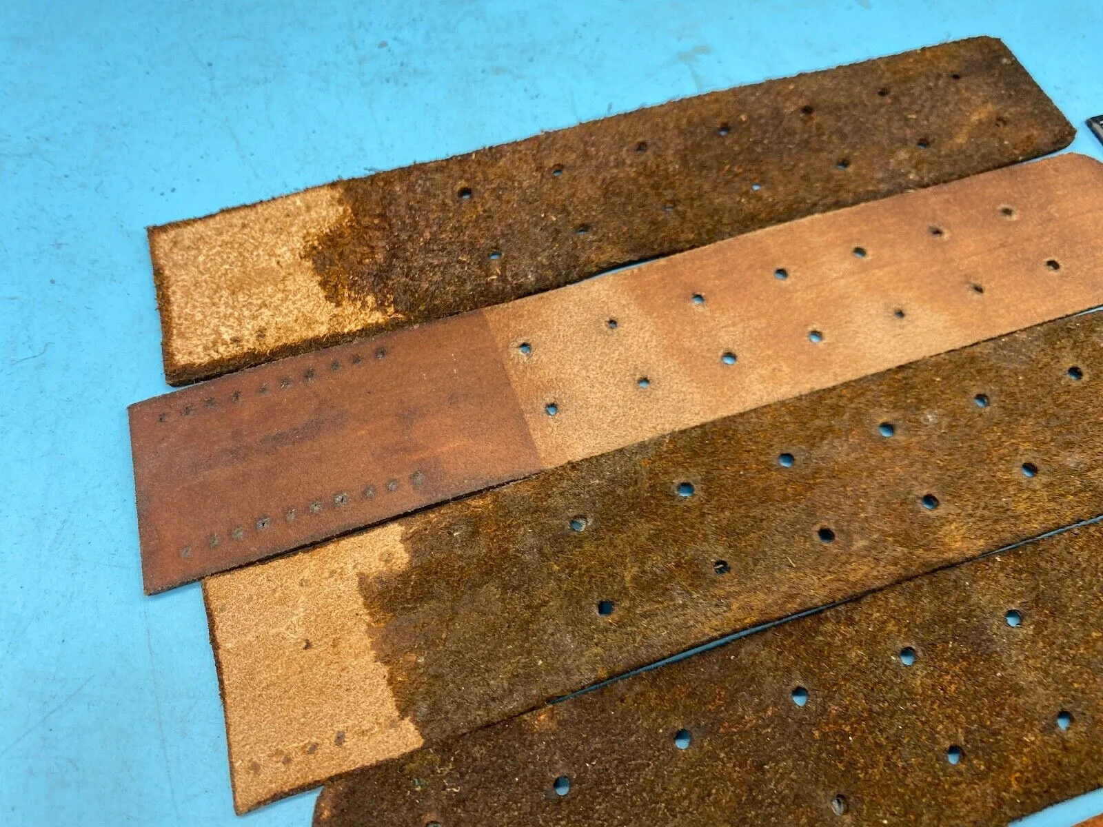 WW2 German Army belt leather fastening strip. Black Leather Reproduction