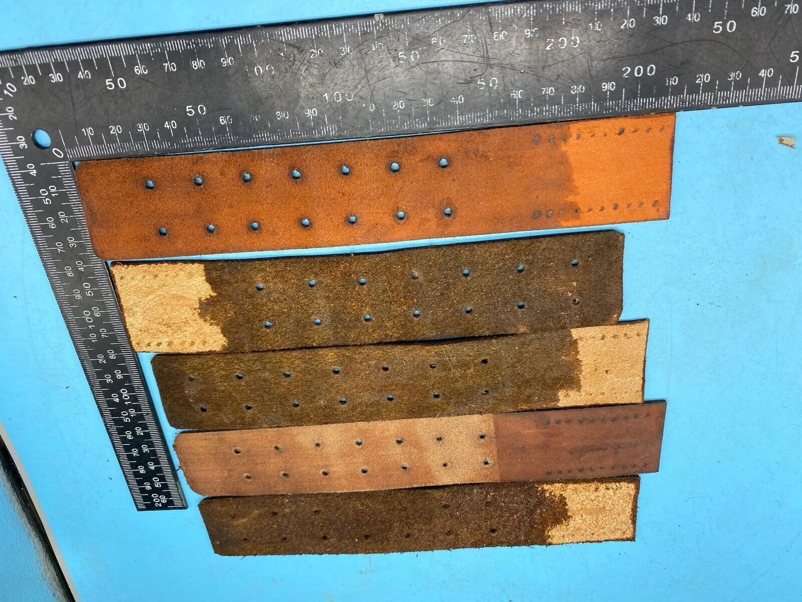 WW2 German Army belt leather fastening strip. Black Leather Reproduction