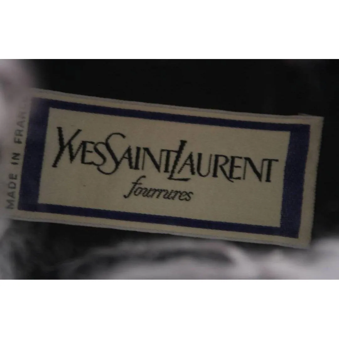 YVES SAINT LAURENT 1980's Leather and Mongolian Grey Lamb Hat