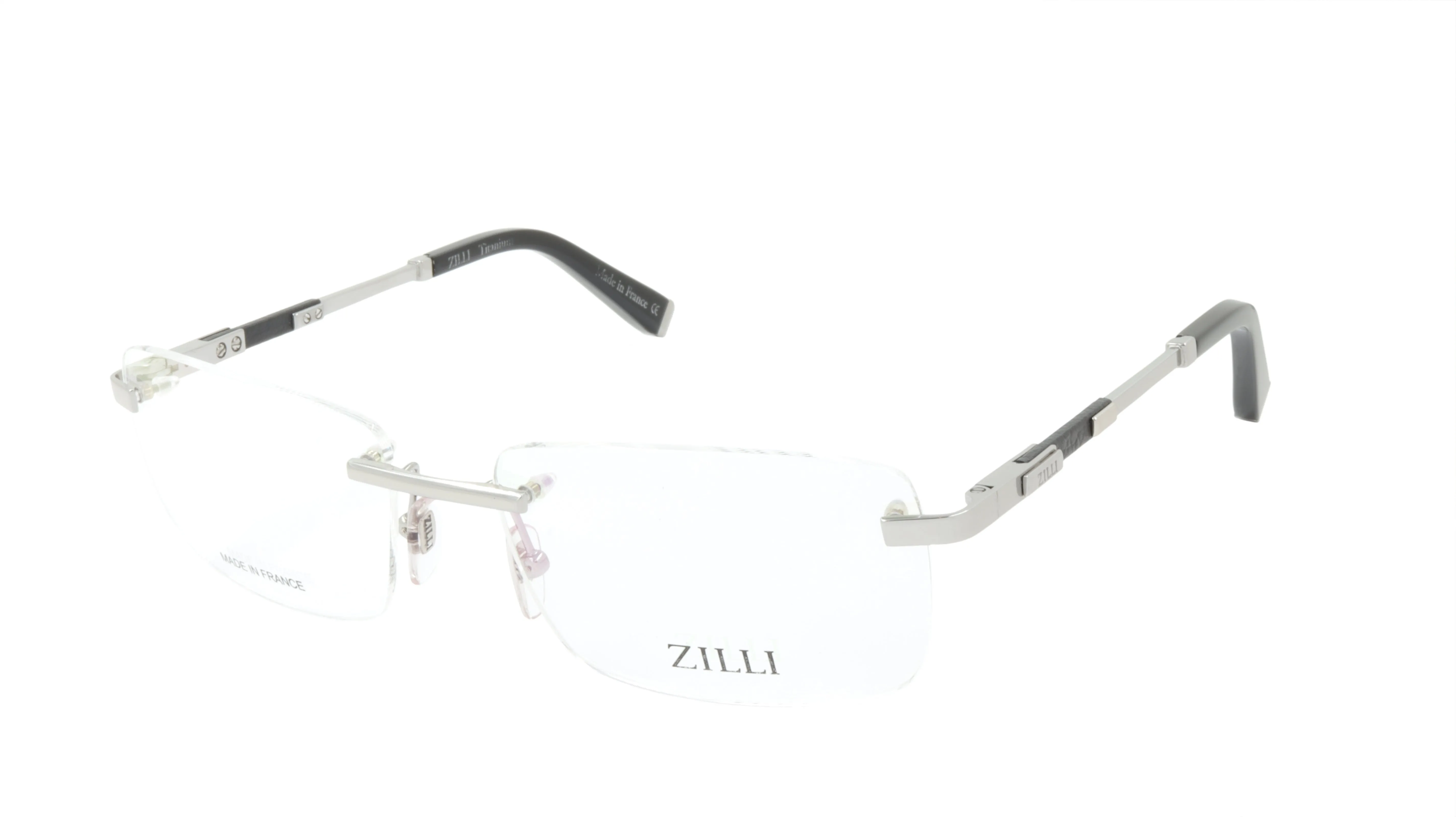 ZILLI Eyewear Rimless with Silver and Leather ZI 60028 C03