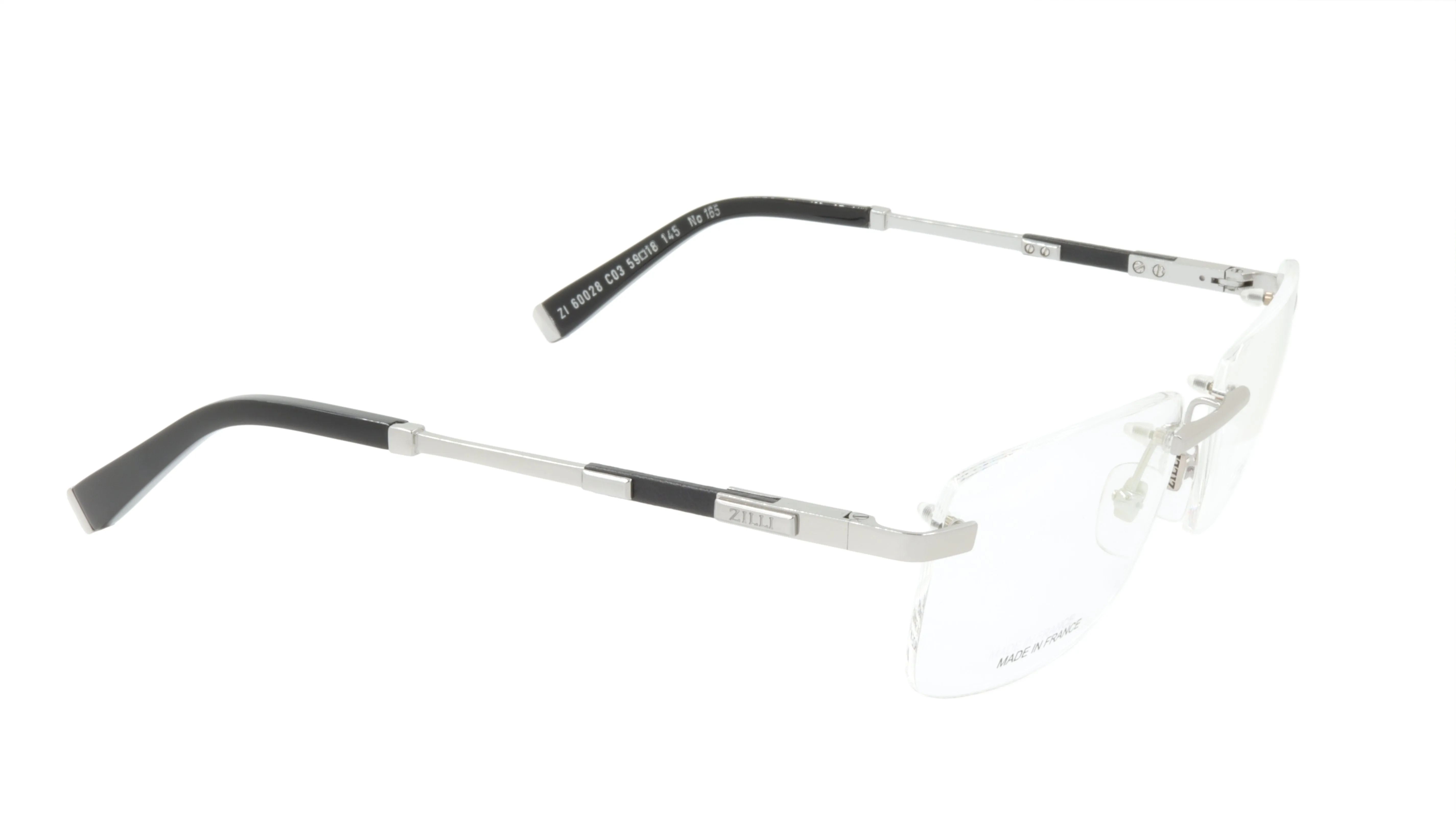 ZILLI Eyewear Rimless with Silver and Leather ZI 60028 C03
